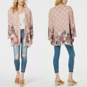 American Rag Open Front  Floral Kimono in Pink - Size Medium